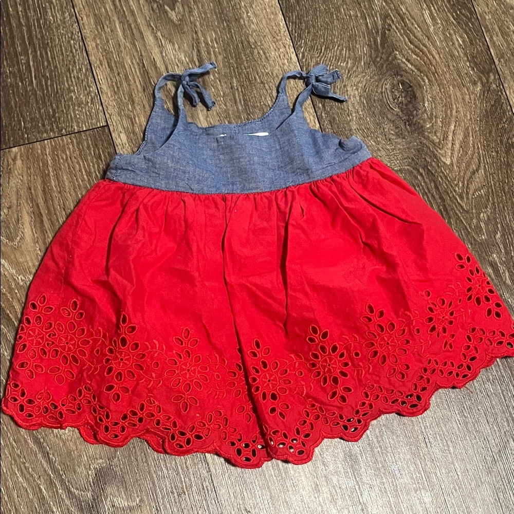 Red and Blue Sleeveless Baby Dress